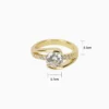 Anillo De Oro Solitario Con Zirconia