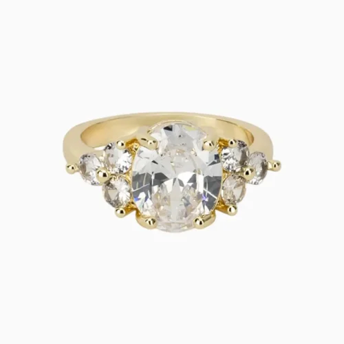 Anillo De Oro Solitario Elegante Piedra