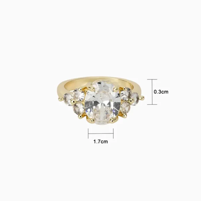Anillo De Oro Solitario Elegante Piedra
