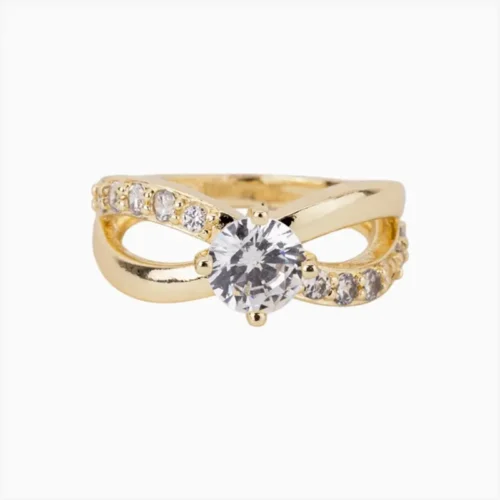 Anillo De Oro Solitario Infinito