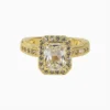 Anillo De Oro Solitario Rectangular