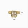 Anillo De Oro Solitario Rectangular