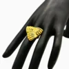 Anillo De Oro Triángulo Con Surcos Ajustable