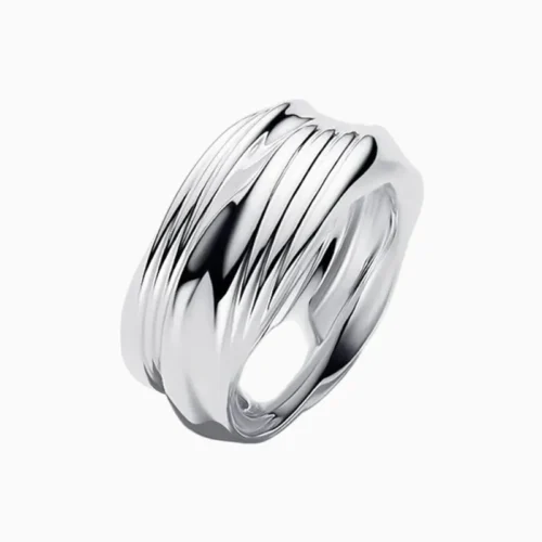 Anillo De Plata Banda Torcida