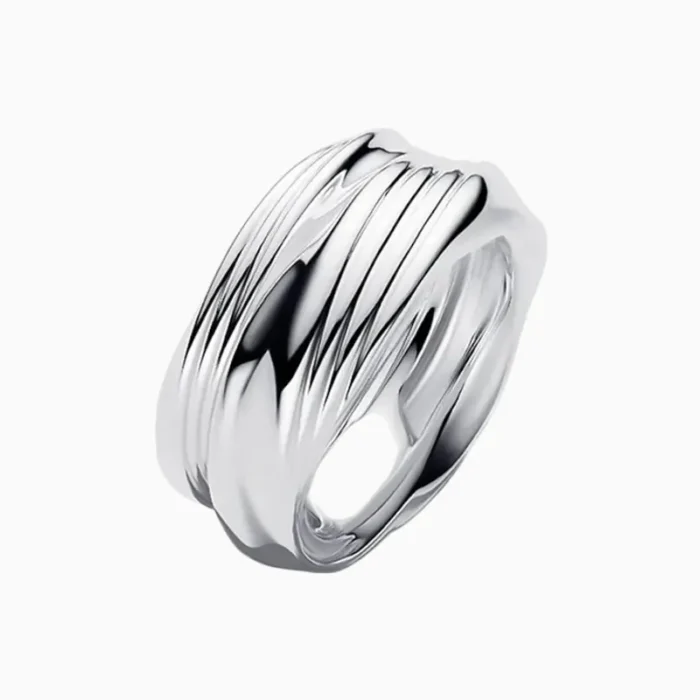Anillo De Plata Banda Torcida