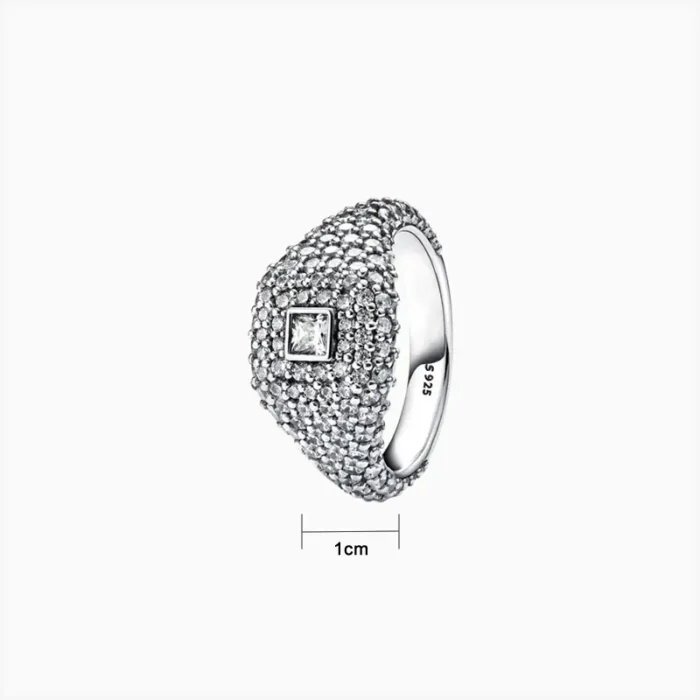 Anillo De Plata Cocktail Cuadro