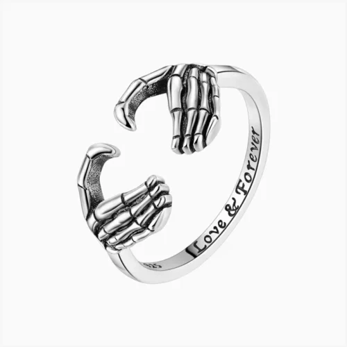 Anillo De Plata Corazón De Manos