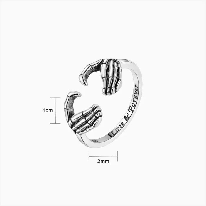 Anillo De Plata Corazón De Manos
