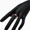 Anillo De Plata Corazón Elevado Rosa