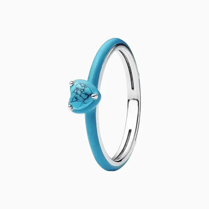 Anillo De Plata Corazón Turquesa