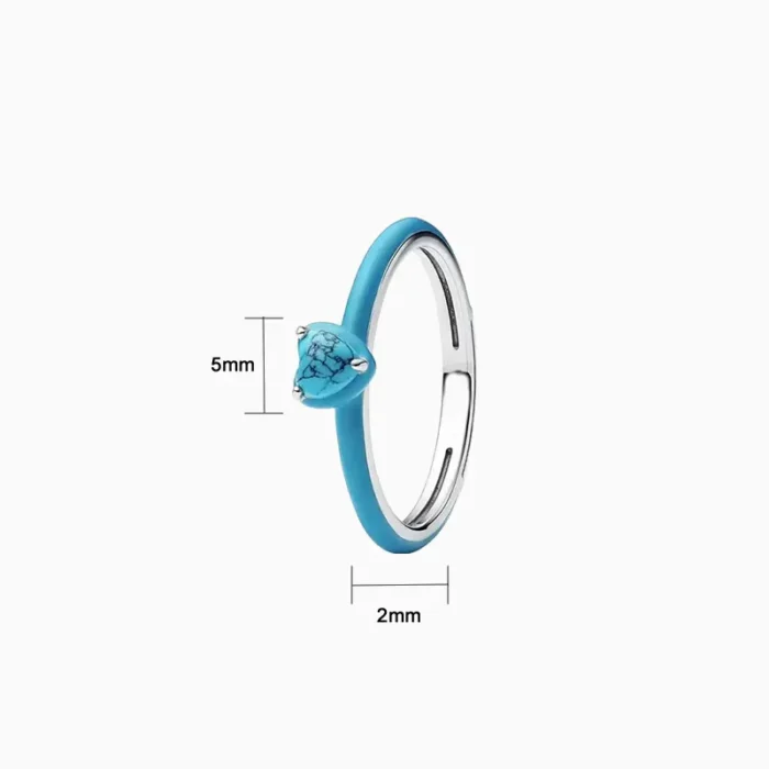Anillo De Plata Corazón Turquesa
