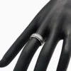 Anillo De Plata Corazones Pavé