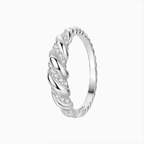 Anillo De Plata Cuerda Brillante