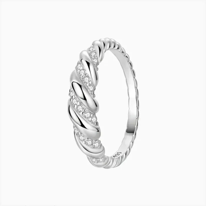 Anillo De Plata Cuerda Brillante