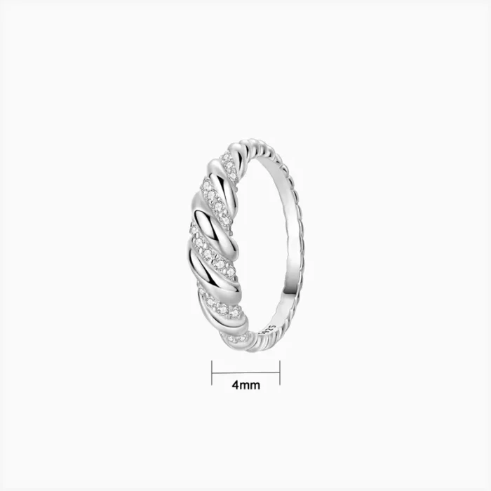 Anillo De Plata Cuerda Brillante