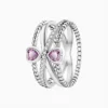 Anillo De Plata Dos Corazones