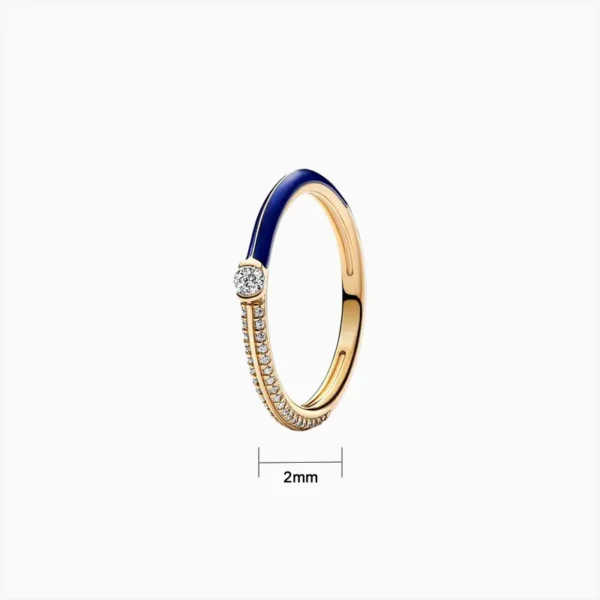 Anillo De Plata Dual ME Azul