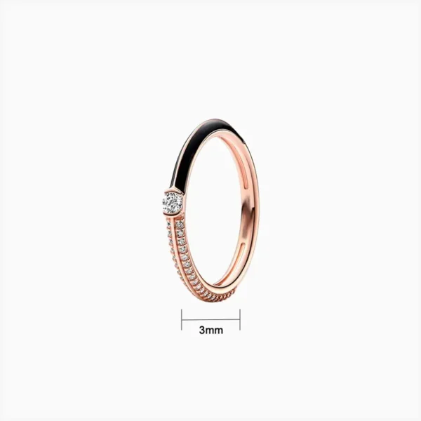 Anillo De Plata Dual ME Negro