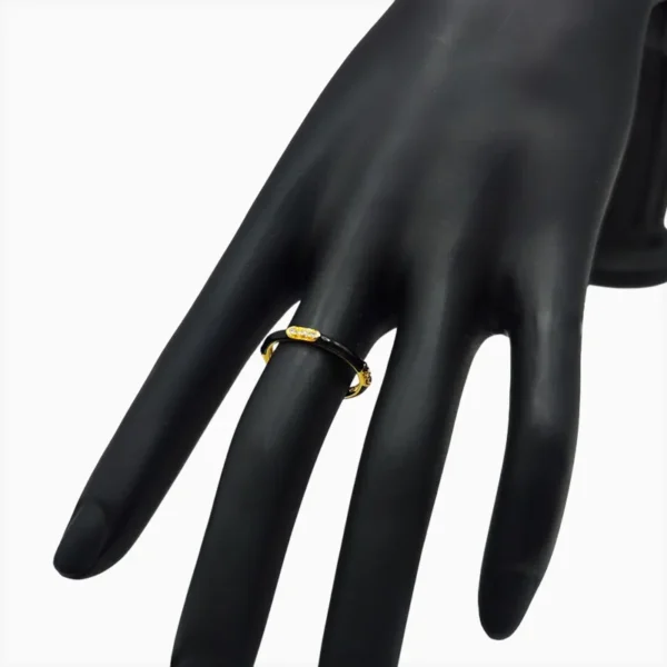 Anillo De Plata Esmalte Negro