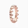 Anillo De Plata Fila Corazones Rosa