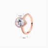 Anillo De Plata Halo Corte Pera
