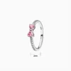 Anillo De Plata Moño Rosa Brillante