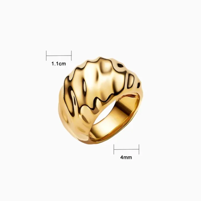 Anillo De Plata Ondas Llamativas