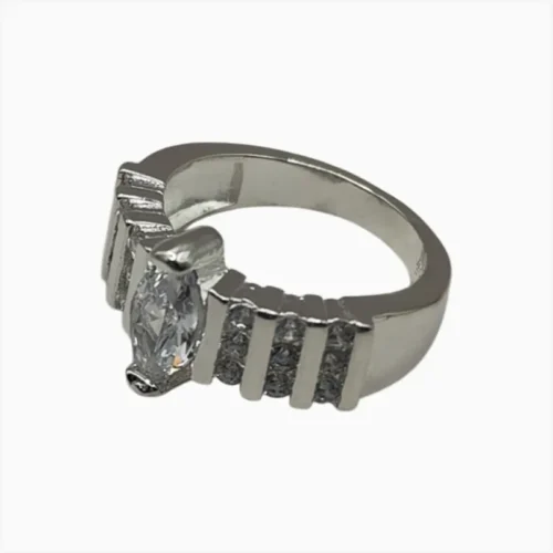 Anillo De Plata Piedra Brillante