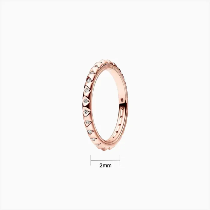 Anillo De Plata Pirámides ME Rosa