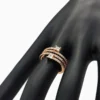 Anillo De Plata Triple Banda Pavé