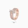 Anillo De Plata Triple Banda Pavé