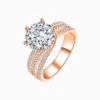 Anillo De Plata Triple Banda Rosa