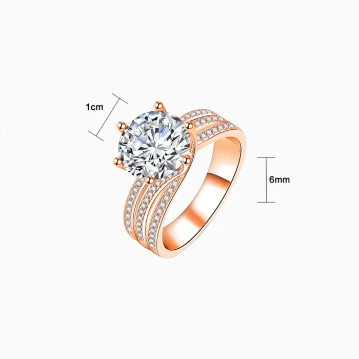 Anillo De Plata Triple Banda Rosa