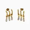 Aretes Broquel De Acero Arco Con Piedras