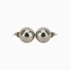 Aretes Broquel De Acero Bola Plateada