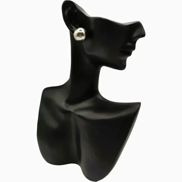 Aretes Broquel De Acero Bola Plateada