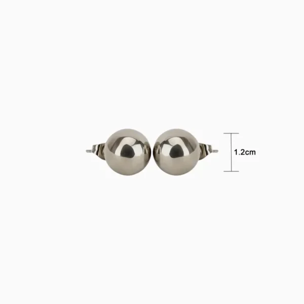 Aretes Broquel De Acero Bola Plateada