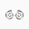 Aretes Broquel De Acero Diseño Espiral