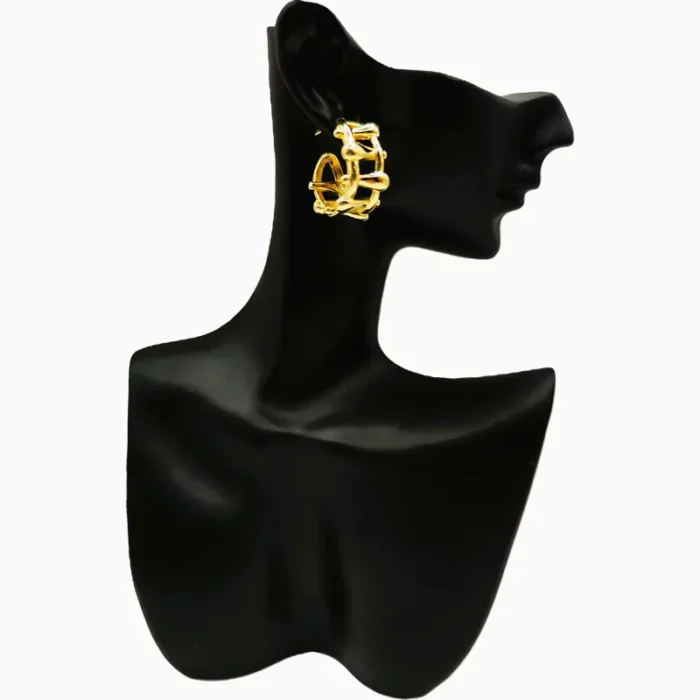 Aretes Broquel De Oro Diseño Único