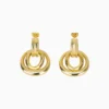Aretes Broquel De Oro Doble Aro
