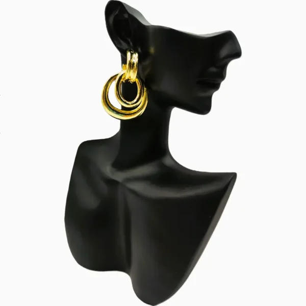 Aretes Broquel De Oro Doble Aro