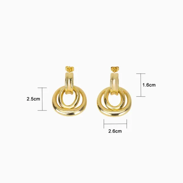 Aretes Broquel De Oro Doble Aro