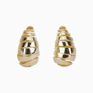 Aretes Broquel De Oro Gota Cortada