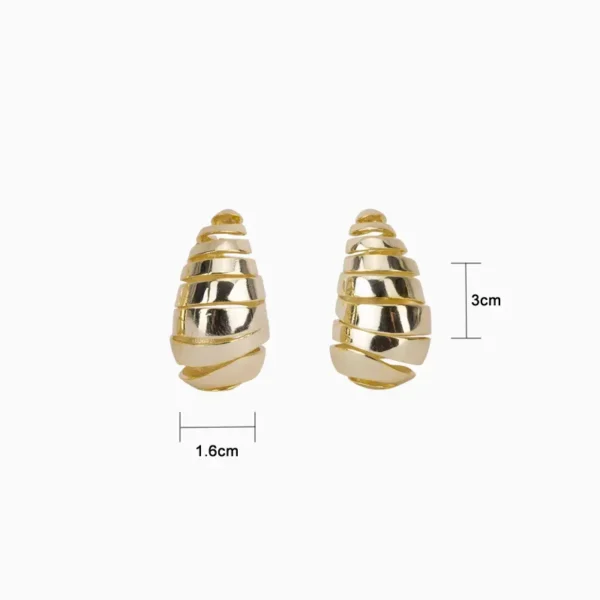 Aretes Broquel De Oro Gota Cortada