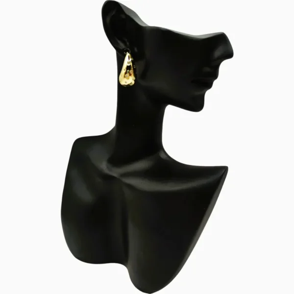 Aretes Broquel De Oro Gota Dorada