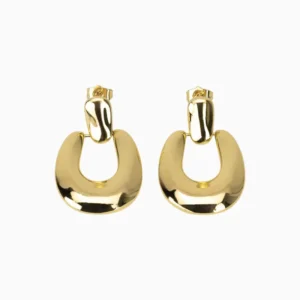 Aretes Broquel De Oro Tipo Herradura