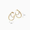 Aretes Broquel De Plata Aro Doble Orgánico