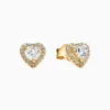Aretes Broquel De Plata Corazón Brillante