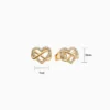 Aretes Broquel De Plata Corazón Infinito Dorado