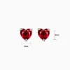 Aretes Broquel De Plata Corazón Rojo